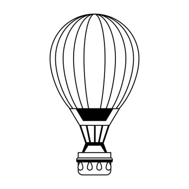 Sıcak hava balonu siyah beyaz