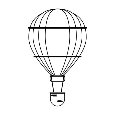 Sıcak hava balonu siyah beyaz