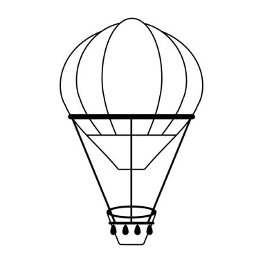 Sıcak hava balonu siyah beyaz