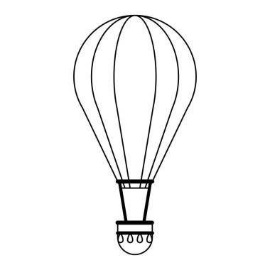 Sıcak hava balonu siyah beyaz