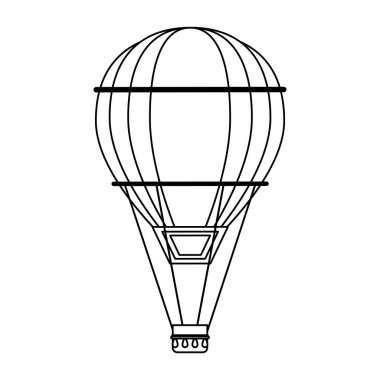 Sıcak hava balonu siyah beyaz