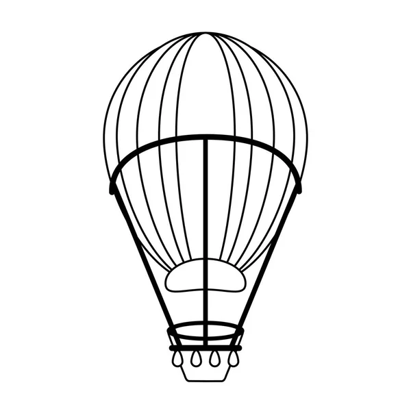 Hot air balloon in black and white — Stock Vector