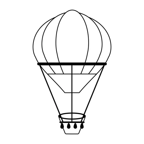 Balão de ar quente em preto e branco — Vetor de Stock