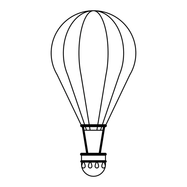 Hot air balloon in black and white — Stock Vector