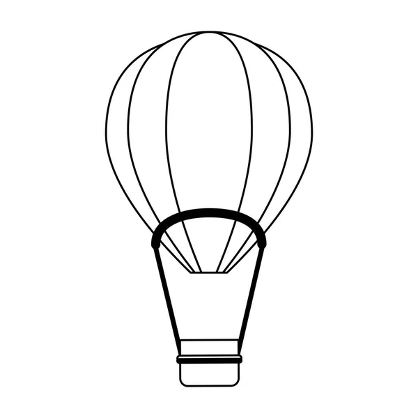 Ballon à air chaud en noir et blanc — Image vectorielle