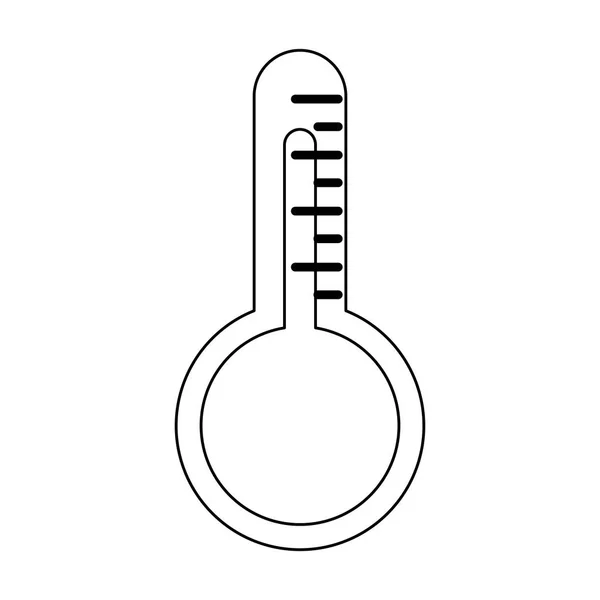 Thermometer symbool geïsoleerd in zwart-wit — Stockvector