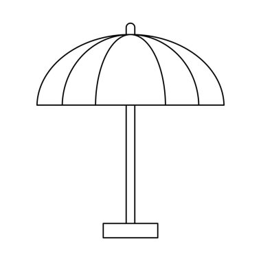 Plaj Şemsiye sembol siyah ve beyaz