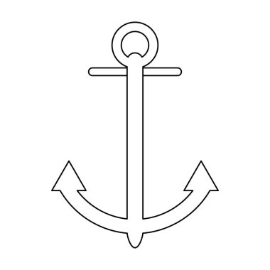 Deniz sembol siyah ve beyaz çapa