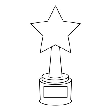 Yıldız ödülü sembol siyah ve beyaz