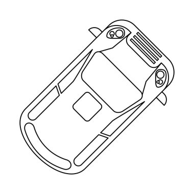 Siyah ve beyaz araba TOPVIEW araç izole