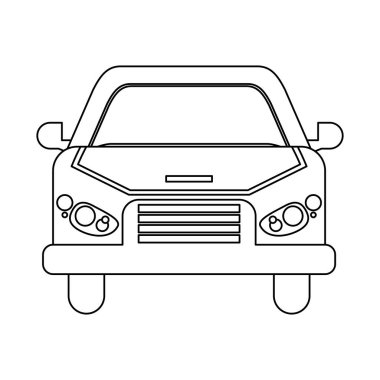 Araba araç frontview siyah ve beyaz