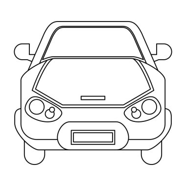 Araba eski araç frontview siyah ve beyaz