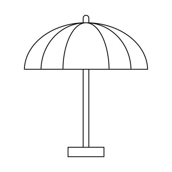 Paraguas de playa símbolo blanco y negro — Vector de stock