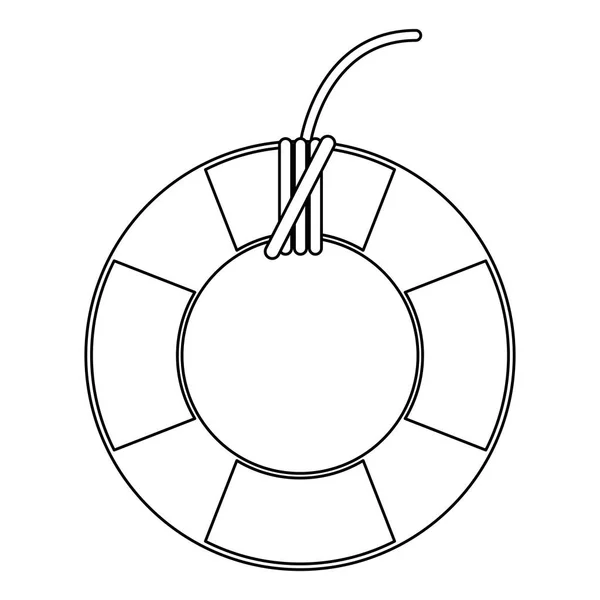 Salvavidas símbolo de flotador blanco y negro — Archivo Imágenes Vectoriales