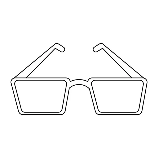 Film 3d lunettes noir et blanc — Image vectorielle