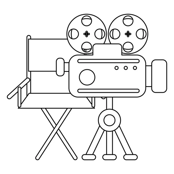 Cinema Movies Directors Chair Professiona Camera Vector Illustration Graphic Design — Stock Vector