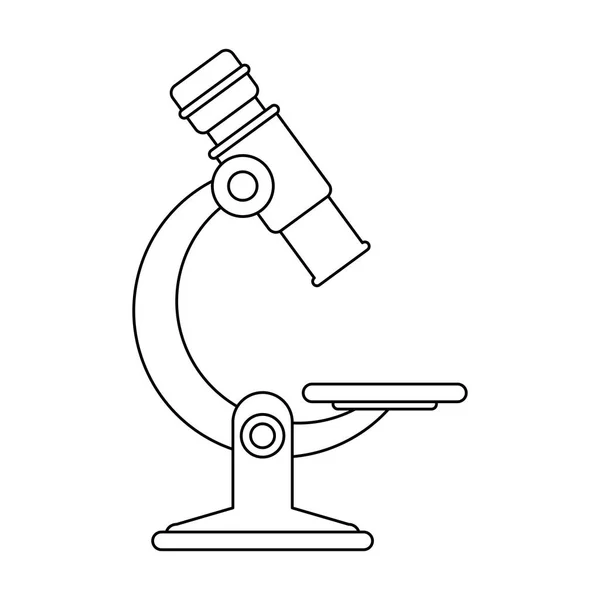 顕微鏡科学ツール黒と白 — ストックベクタ
