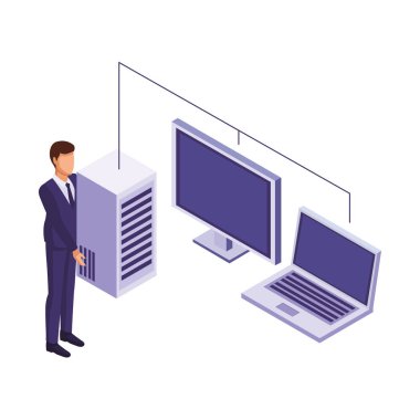 bilgisayar ile işadamı