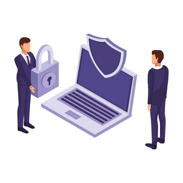 businessmen with computer