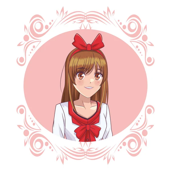 Anime manga fille — Image vectorielle