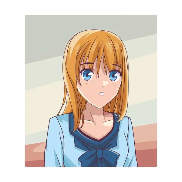 Anime manga girl — Stock Vector