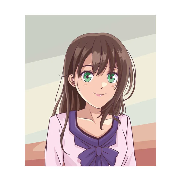 Anime manga girl — Stock vektor