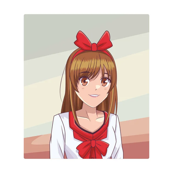 Anime manga girl — Stockvector