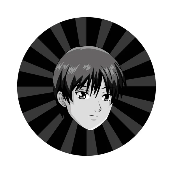 Anime style boy icon Royalty Free Vector Image