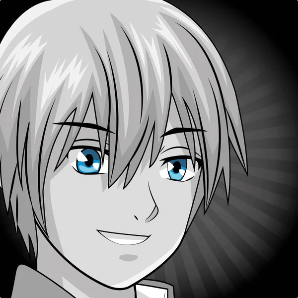 Manga anime jongeman — Stockvector