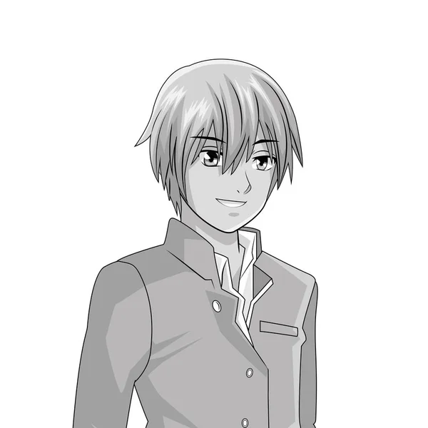 Boy anime masculino manga cartoon ícone. Gráfico vetorial imagem vetorial  de jemastock© 118723726