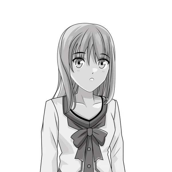 Manga anime young woman — Stock Vector
