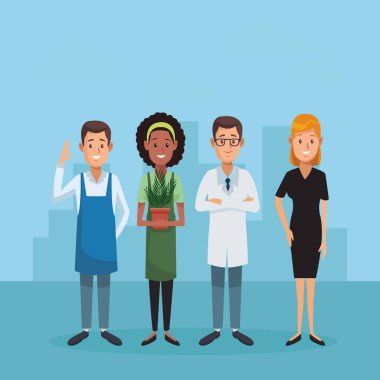 İşçi Bayramı profesyonel insanlar karikatür