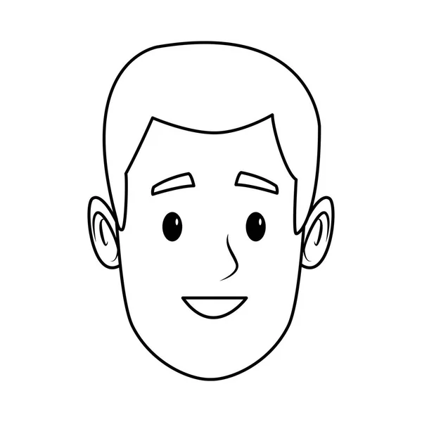 Homme visage dessin animé — Image vectorielle