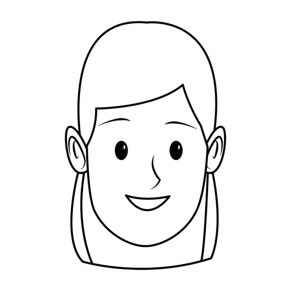 Young woman face cartoon — Stock Vector