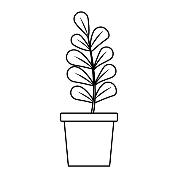 Planten in pot cartoon — Stockvector