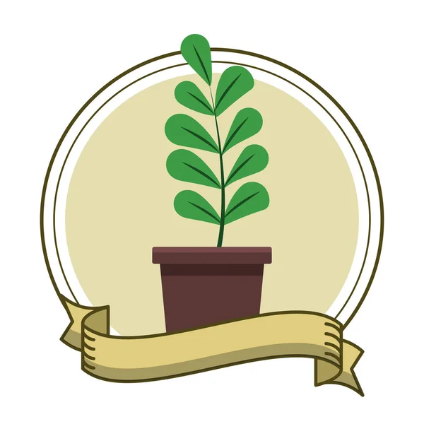 Plant pot cartoon — Stockvector