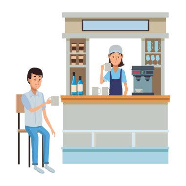 kahve dükkanı çizgi film