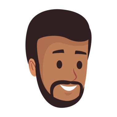 Genç adam yüz çizgi film