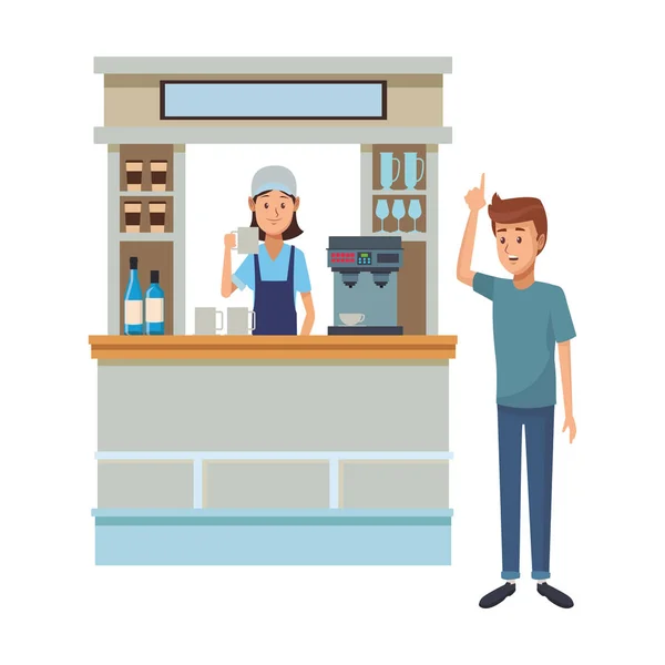 Coffeeshop cartoon — Stockvector