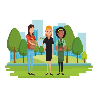 Genç kadın karikatür