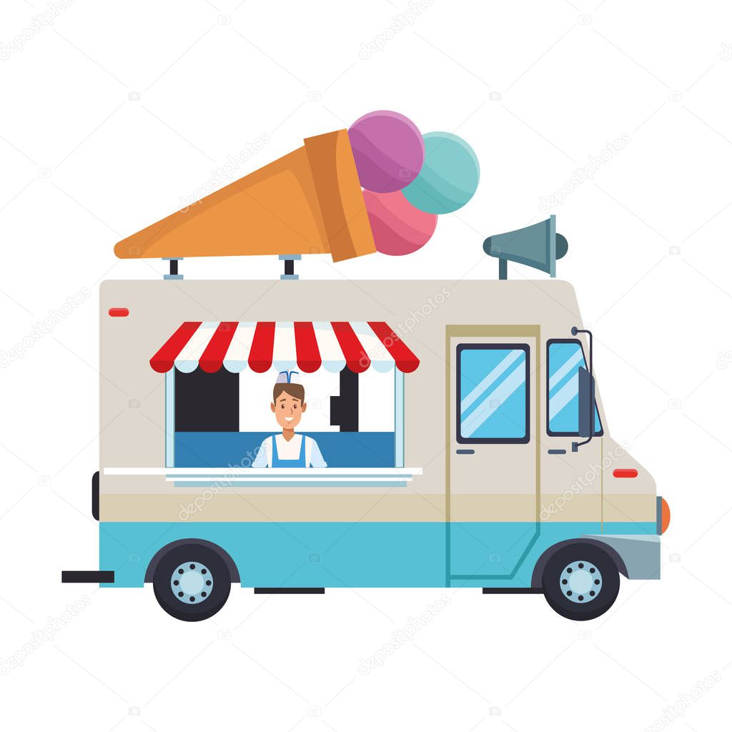  Ice  cream  truck cartoon   Stock Vector  jemastock 243238304
