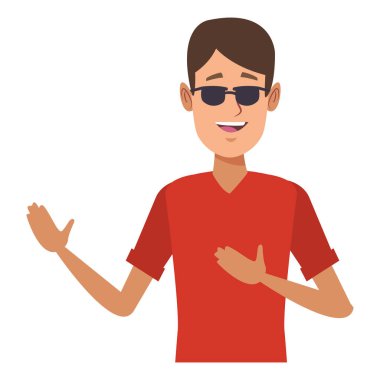 Genç adam upperbody çizgi film