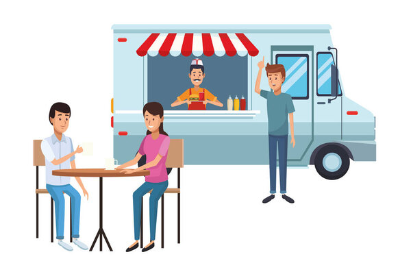 fast food truck cartoon