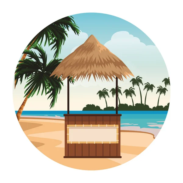 Beach summer cartoon — Stock Vector