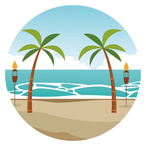 Palmiers arbre dessin animé — Image vectorielle