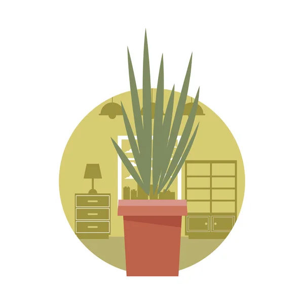 Plant pot cartoon — Stockvector
