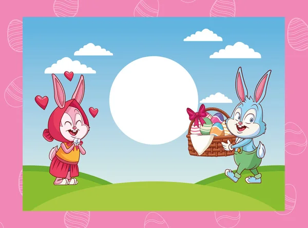 Buona Pasqua cartoni animati — Vettoriale Stock