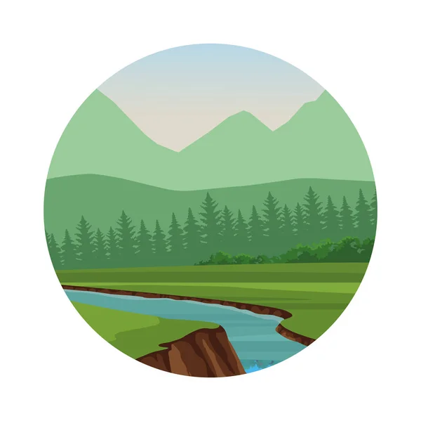 Wanderlust paisaje de dibujos animados — Vector de stock