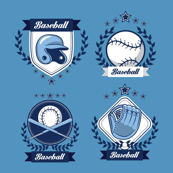 Sammlung von Baseball-Emblemen — Stockvektor