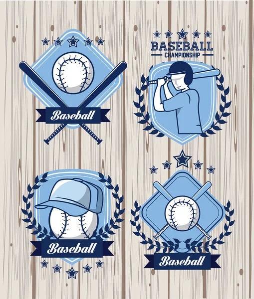 Sammlung von Baseball-Emblemen — Stockvektor